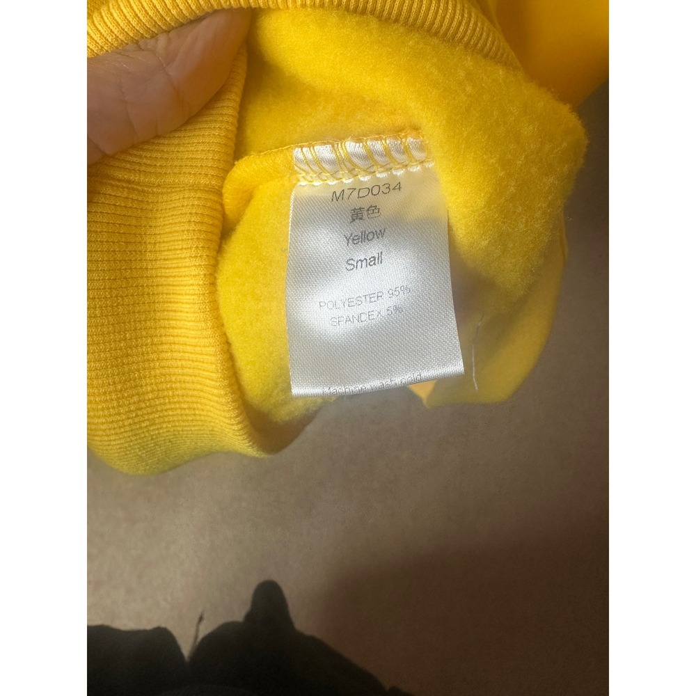 Fleece Hoodie Kids Small Yellow Excellent Varsity Stripe Sweatshirt - Picture 3 of 4